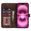 For iPhone 16 Wallet Case Double Folded Edge Skin Touch PU Leather Flip Phone Cover