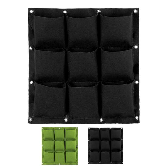 Подвесной мешок для посадки, настенный 9 карманов, вертикальный квадратный дышащий домашний и уличный подвесной настенный горшок с цветами клубники, садовые принадлежности