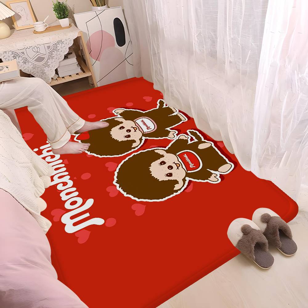 Happiness And Fortune M-MonchhichiS Floor Mat INS Style Soft Bedroom Floor House Laundry Room Mat Anti-skid Household Carpets