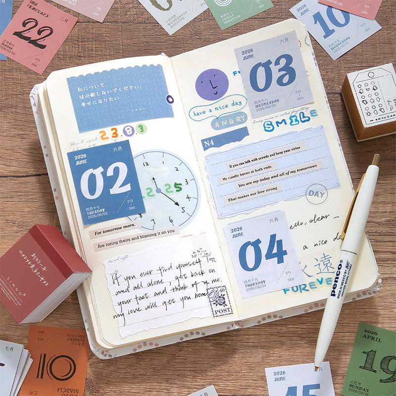 Мини-календарь 2026 Ежедневник 365 дней Отрывной календарь для офиса школы дома Настольный органайзер Блокнот Подарок для студентов