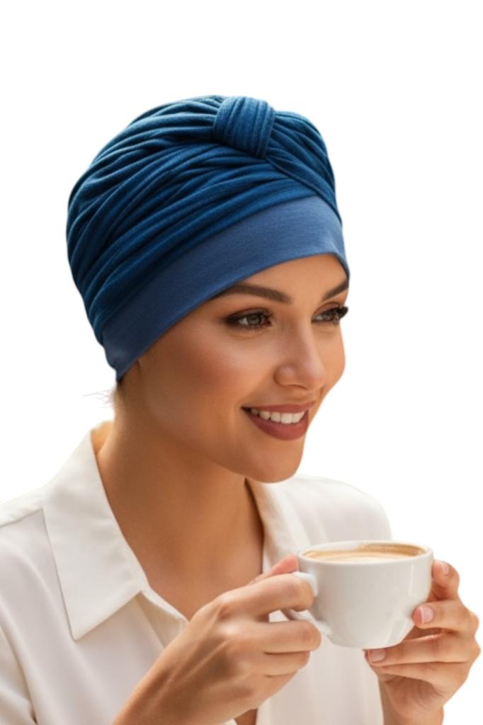 Turban Damski Ela 498 Czapka Ocieplana Sweterkowa Mięciutka Drapowana