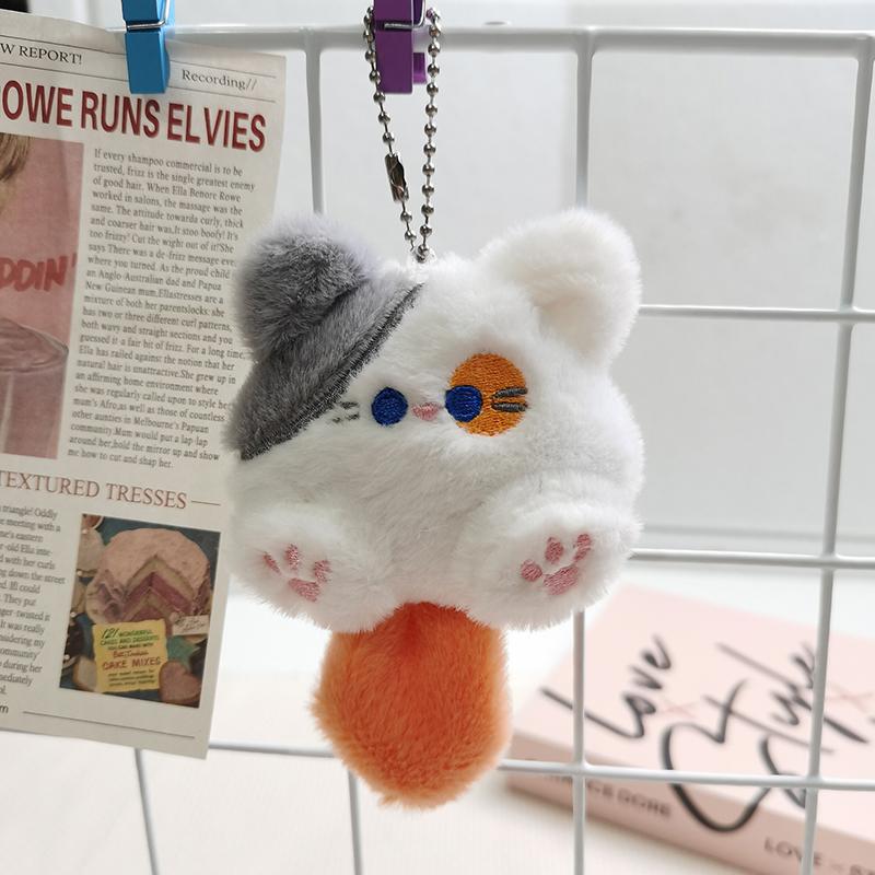 Плюшевый брелок в виде длиннохвостого кота Squeak, милый мягкий брелок в виде кота, украшения на сумку, брелок в виде плюшевой куклы Kawaii Cat