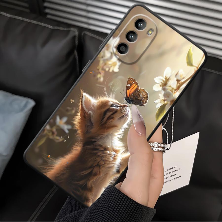 Милый Чехол Котик для Motorola Moto G51 G73 G32 G50 G52 G60s G53 G30 Edge 20 Pro 30 Lite G71 G22 Edge40 Чехол для Телефона