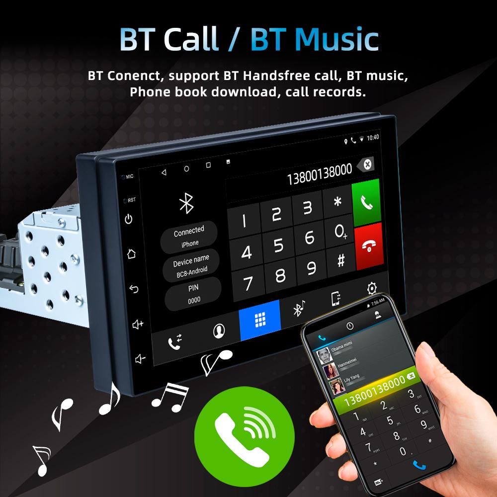 icreative 1 Din 7-дюймовый Android-автомобильный мультимедийный плеер GPS Bluetooth Автомобильная аудиосистема Wi-Fi USB MirrorLink HD Поддержка Универсальный мультимедийный плеер Carplay