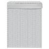 VidaXL Panier à linge avec couvercle blanc 46x33x60 cm résine tressée 372033