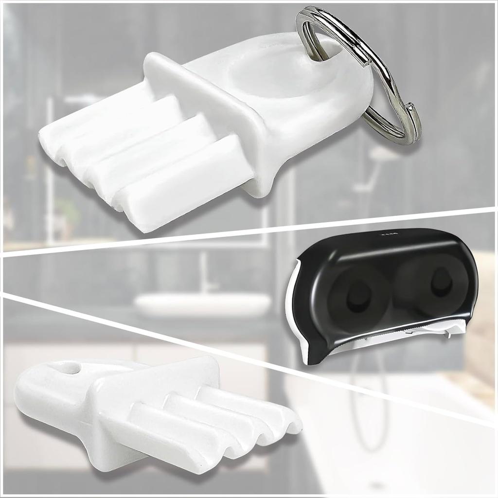 Universal tissue dispenser key set white 5 packs of 5 rings