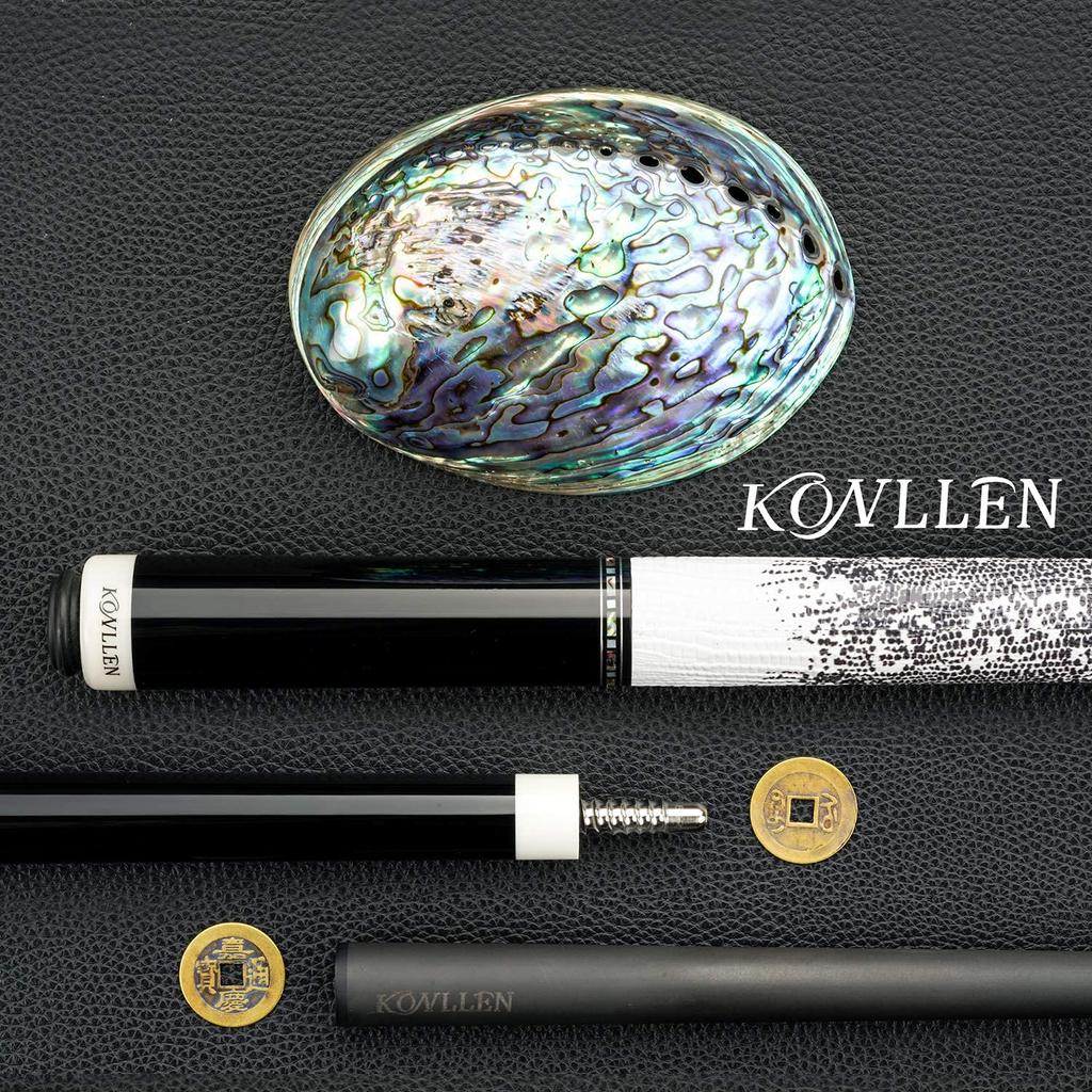 Кий для бильярда KONLLEN, карбоновый, кий для пула, 2-компонентный, карбоновый шафт, низкий прогиб, кожаная рукоятка, 58 дюймов, TT-PC 3/88, 12,5 мм (Дж. Ф. Уайт)…