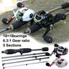 SOUGAYILANG Fishing Rod and Reel Combos 5 Sections Fishing Rod with 18+1BB Fishing Reel for Carp Fishing Tools