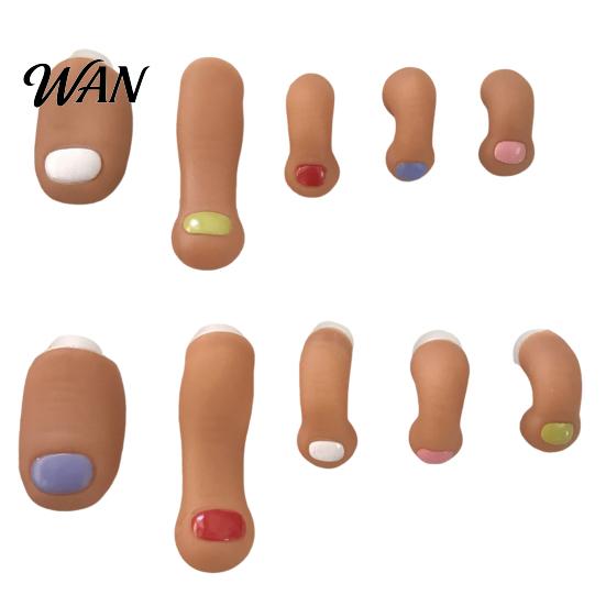 Toe Charms Nails 10Pcs Artificial Toes Set DIY 3D Shoes Decoration Comfortable Plastic Plugs with Realistic Shape Buckle Accessories for Party