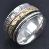 Медитация Три тона Spinner Band Кольцо Стерлингового Серебра 925 Дизайнер Ювелирных Изделий Заявление Кольцо