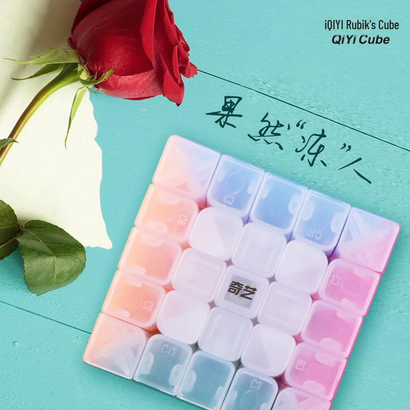 Qiyi Jelly Color 3x3, 4x4, 5x5 Кубик Рубика и Пирамида Кленовый лист - Развивающие игрушки для детей и соревнований