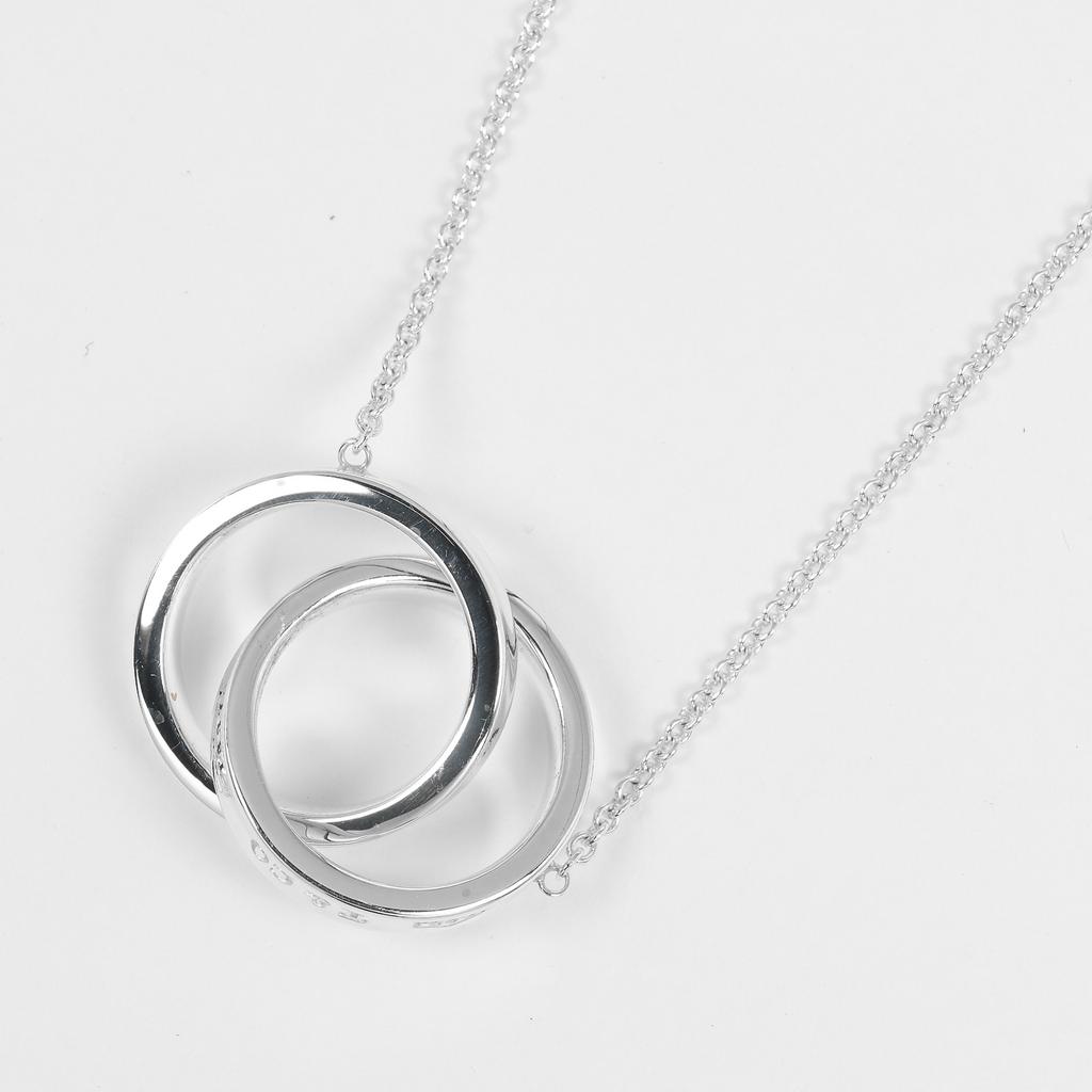 TIFFANY&Co. 1837 Interlocking Circle Necklace Silver925 10.2g Women Used