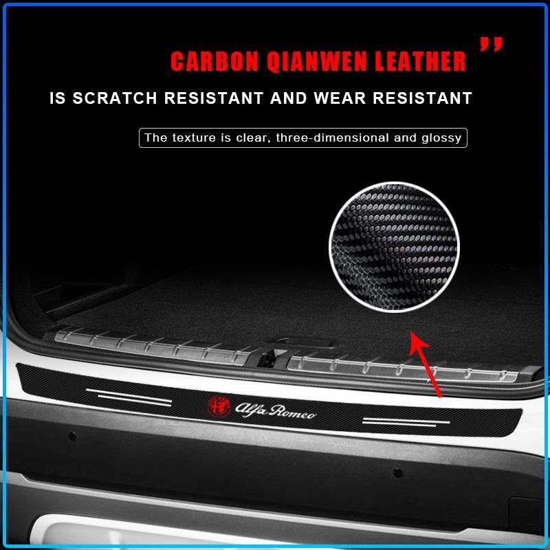 1pcs Carbon Fiber Car Trunk Rear Bumper Sticker Guard Plate Protector For Alfa Romeo 147 159 156 Giulietta Giulia Mito Spider Alpha Nheadrest