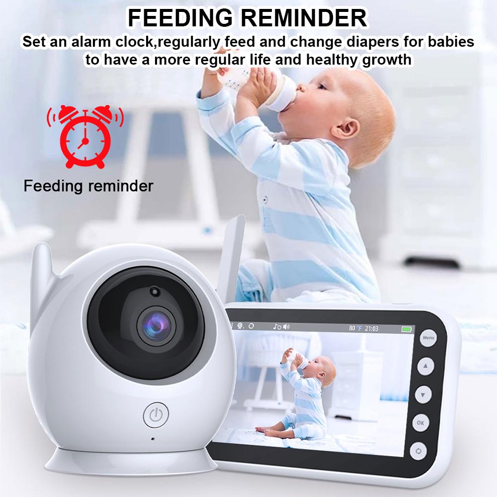 Монитор FHSS 2,4 ГГц с камерой 720P 4,3-дюймовый ЖК-экран Видеокамера 2-сторонняя аудиосвязь с плачем и движением