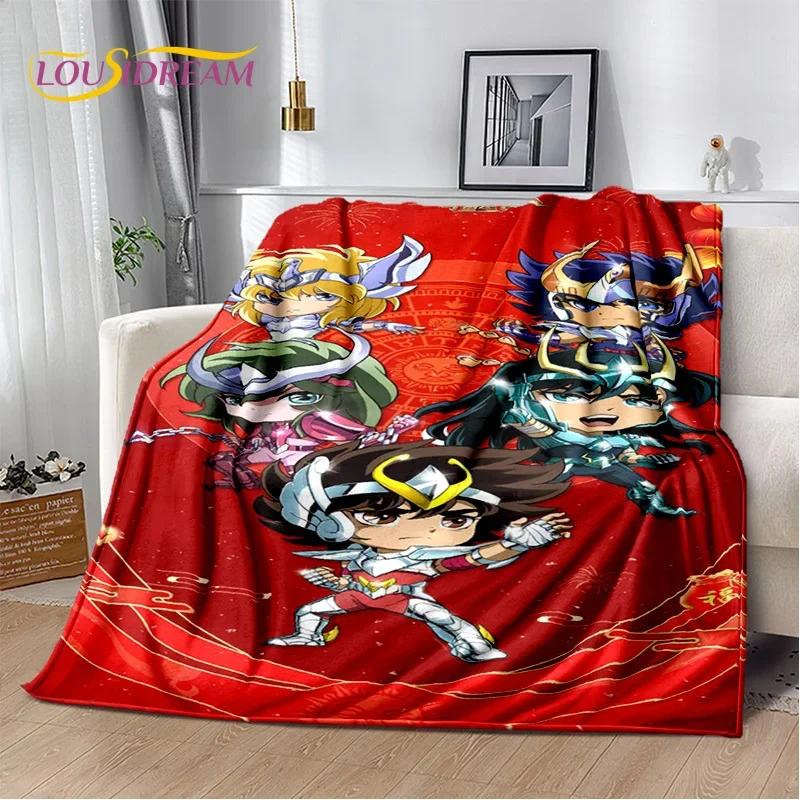 Мягкое фланелевое одеяло из мультфильма Saint Seiya 3D Retro для кроватей, диванов, пикников, пледов для отдыха на свежем воздухе, подарков