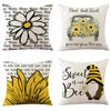 Pillow Cover Sunflower Cartoon Bee Home Decoration Cushion Cover Nordic Style Sofa Pillow Cover