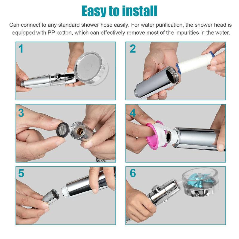 Насадка для душа с турбонаддувом, фильтр для душа с дождевой насадкой, экономия воды, насадка для душа высокого давления, насадка для душа высокого давления для ванной комнаты