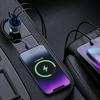 GE05 USB A + Type C Car Charger Voltage Display PD 65W Fast Charging Adapter with Retractable Cable