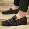 Горячая распродажа мужской дышащей повседневной обуви, мужские мокасины из натуральной кожи, модные летние туфли на плоской подошве, дышащие мокасины, деловая обувь