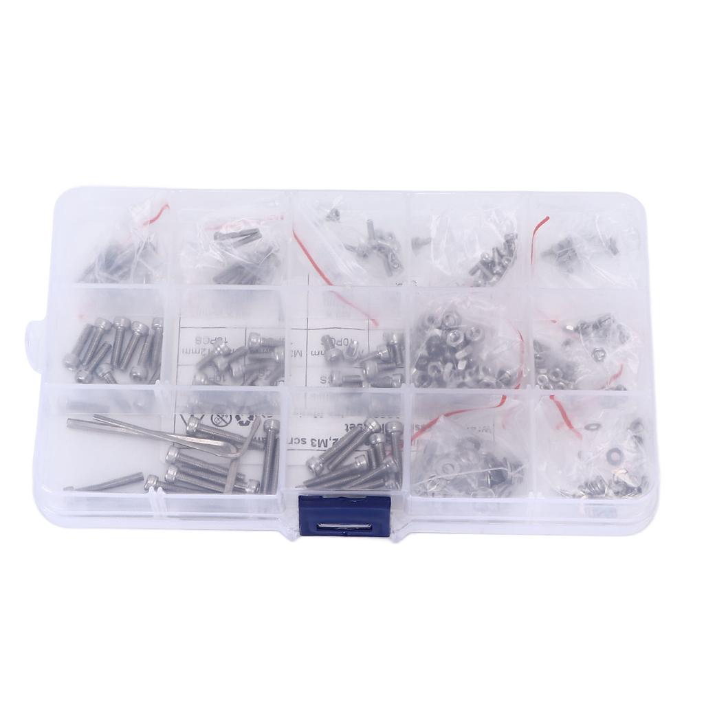 320 шт., винты, гайки, набор прокладок, набор из нержавеющей стали 304 M2 M3, шестигранные болты, комплект шайб для легковых автомобилей, грузовиков