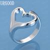 925 Sterling Silver Heart-shaped Open Ring Fashion Wedding Jewelry