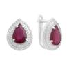Серебряные серьги с натуральным рубином 6.289ct (2182436)