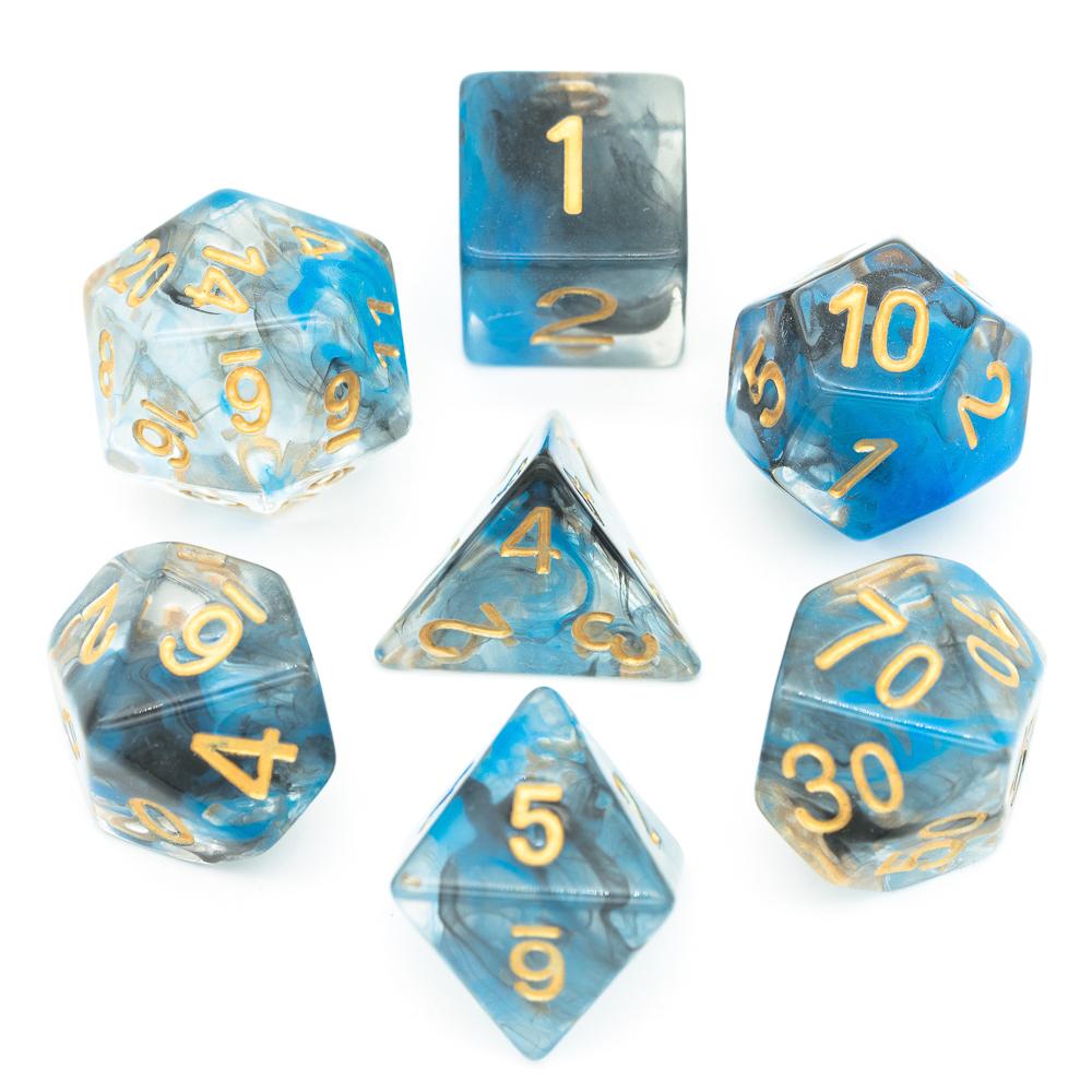 Cusdie D&D Дымовые кубики Dungeons and Dragons 7 многогранных кубиков D4 D6 D8 D10 D% D12 D20 для ролевых игр и настольных игр