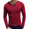 Fashionable Men Slim Fit T-shirt Long Sleeve Tops Pullover V-Neck Blouse Casual Fashion Tees