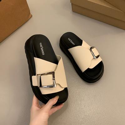 Мода 2025 Женские шлепанцы Новые пляжные с открытым носком на плоской подошве Женские большого размера Удобные сандалии Повседневная мода Женские шлепанцы Zapatos Mujer