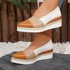 Одиночная обувь Осень Новая Острый носок Неглубокий вырез Соломенная платформа Нескользящая Слипоны Клиновидный каблук