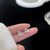 Серьги-гвоздики Anting из корейского серебра, блестящие женские серьги-гвоздики в форме сердца, ювелирные изделия в подарок