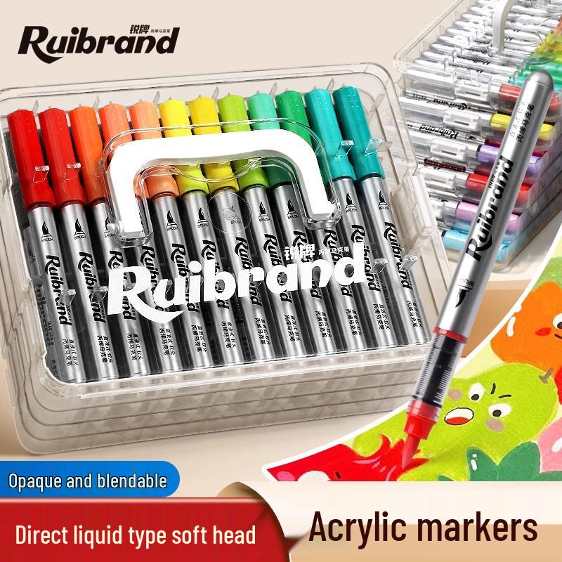 Полупрозрачный акриловый маркер с мягким наконечником для слоев, DIY-арта, детских граффити и рисования в начальной школе.