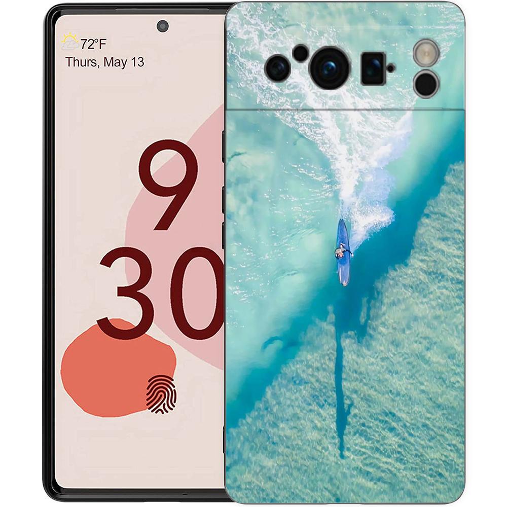 Красивый Синий Морской Модный Чехол Для Телефона Google Pixel 10A 10 9 8 7 6 Pro XL 9A 8A 6A 7A 5G Мягкий Ударопрочный ТПУ Черный Чехол