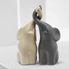 A Pair Of Beige Grey Elephants Animal Handicrafts Living Room Decoration Gift