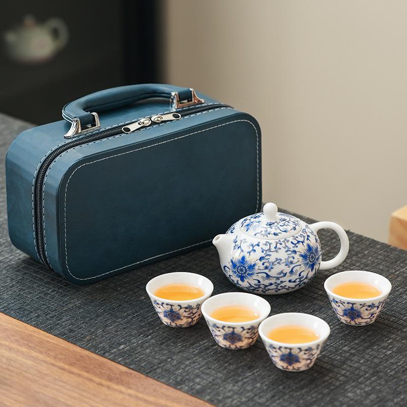Travel tea set small set cover bowl teacup kung fu tea set gift practical business souvenir gift to customers