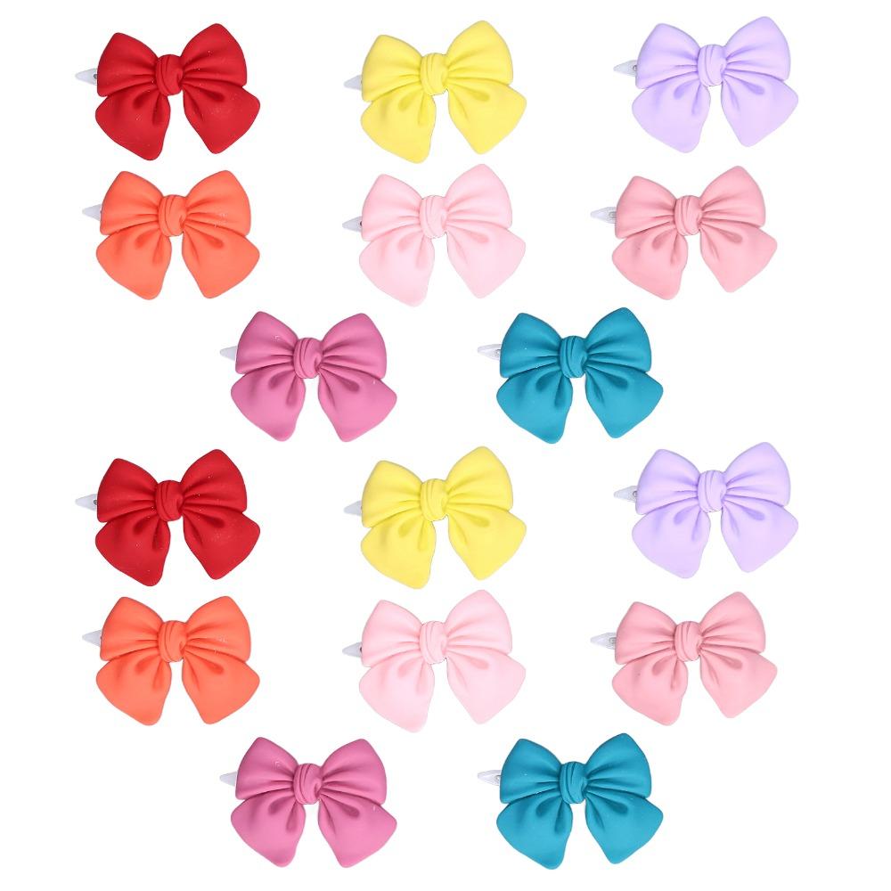 16pcs Multicolor Pet Hair Clip Soft Fabric Cat Hair Accessory Easy Wear Puppy Hair Bow Pet Styling