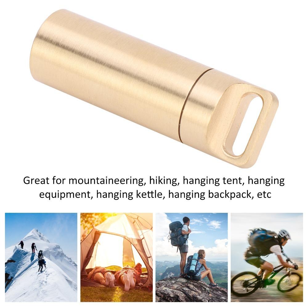 Brass Tablet Container Waterproof Pill Container Durable Capsule Box Holder Outdoor Travel