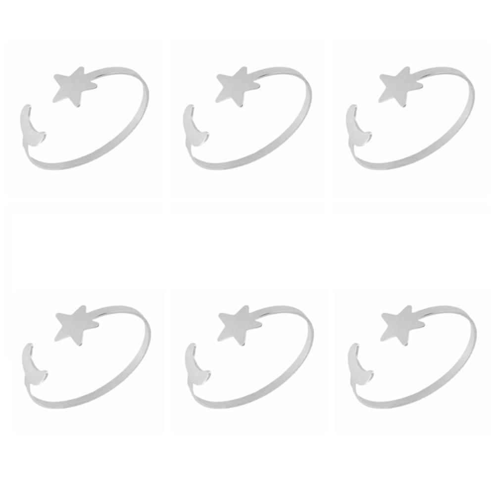 6PCS Modern Star Napkin Buckle Minimalist Serviette Ring Festival Party Napkin Buckle Table Setting