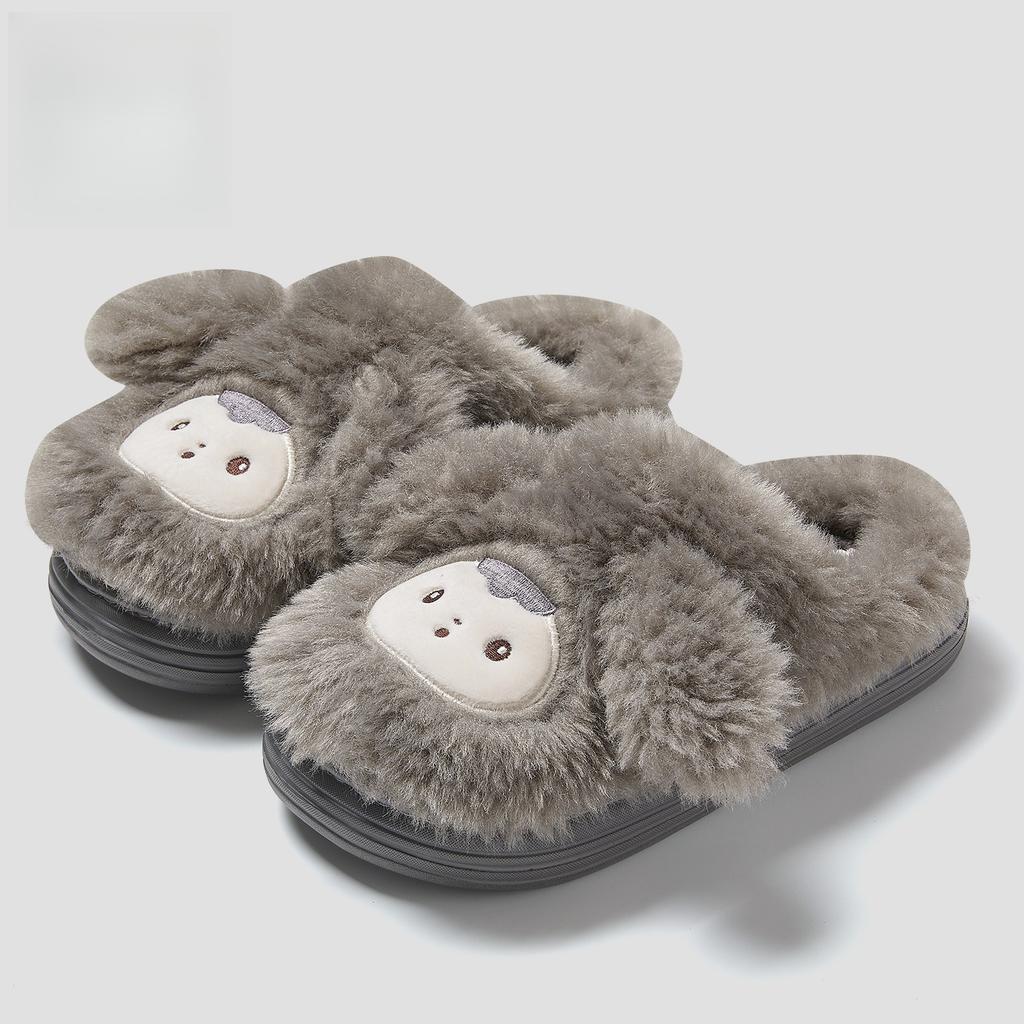 Couple Cotton Slippers 2025 Autumn Winter New Cute Women's Non Slip Indoor Home Shoes Lightweight Comfort Warm Men's Plush Shoes