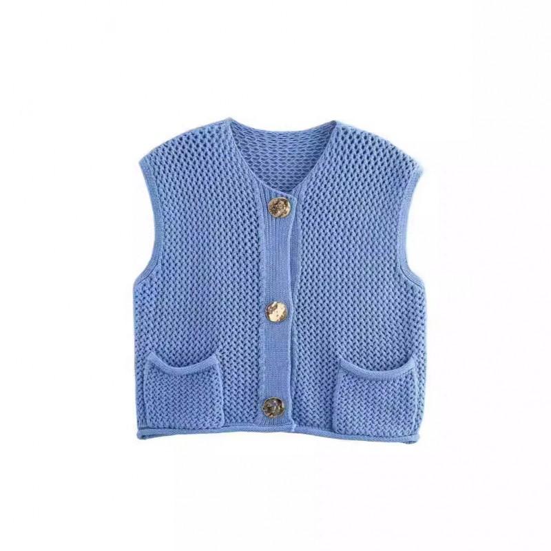 Womens Crochet Knit Vest 2026 Fall Winter Sleeveless Openwork Cardigan Streetwear Casual Outfit