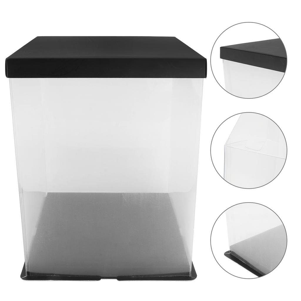 Прозрачная коробка для торта, упаковка для еды на день рождения, квадратный контейнер для хранения, композитная бумага для выпечки