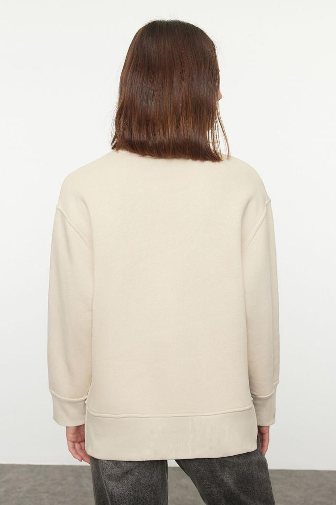 Женская модная стильная толстовка с толстым флисом внутри и круглым вырезом, стандартная посадка, базовая трикотажная толстовка