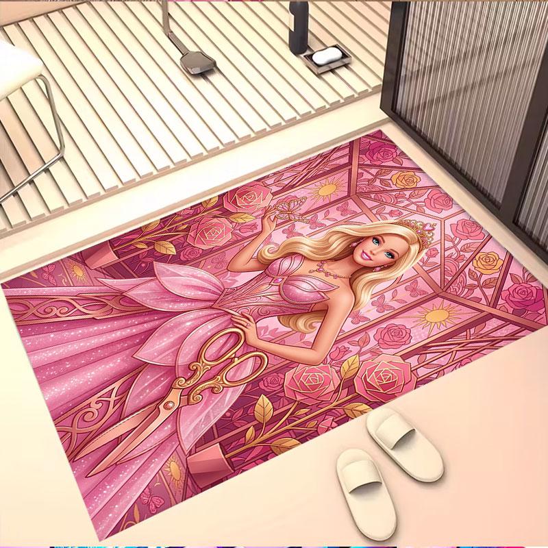 Barbie Print Rug, Washable Floor Carpet, For Entryway Dorm Laundry Room Office Study, Home Decor Birthday Christmas Gift