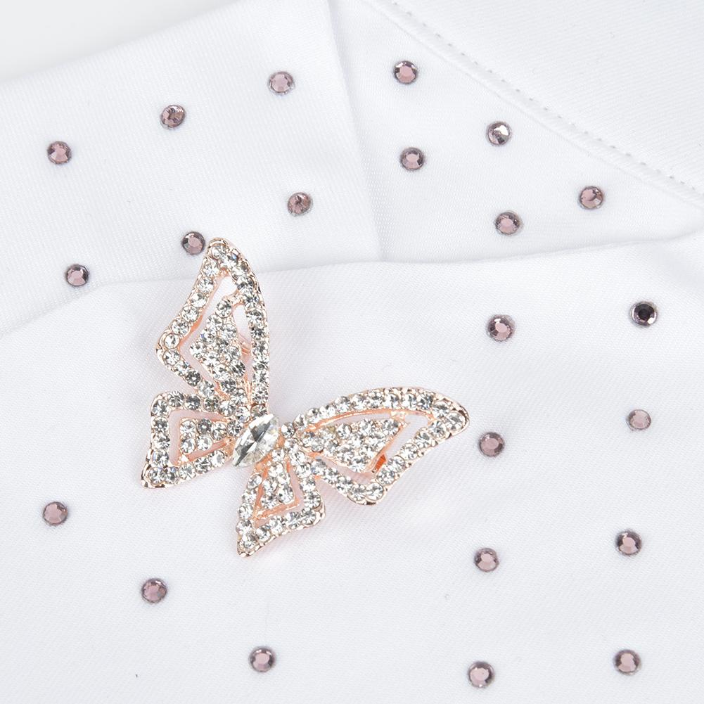 3PCS Combed Cotton White Adults Children Horse Riding Collar Flower Necktie Brooch Equestrian AccessoryButterfly Free