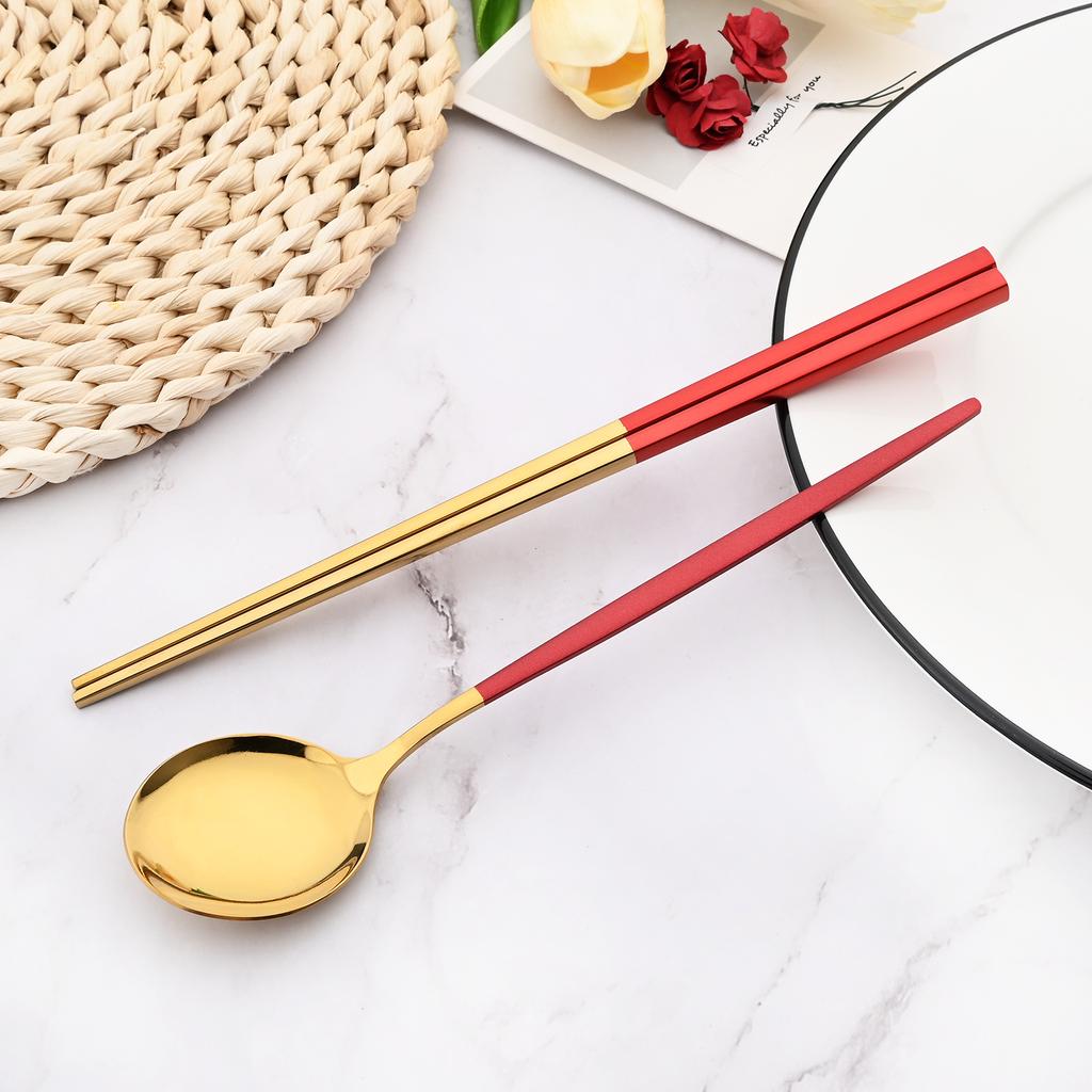 Зеркало, ложка, вилка, палочки для еды, набор посуды, 3 шт., столовая посуда из нержавеющей стали, золотой западный набор столовых приборов, кухонные принадлежности для ужина