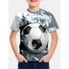 Cool football T-shirt, children's T-shirt, boys' outdoor baby summer outfit, short sleeved 3D football print, girls' T-shirt