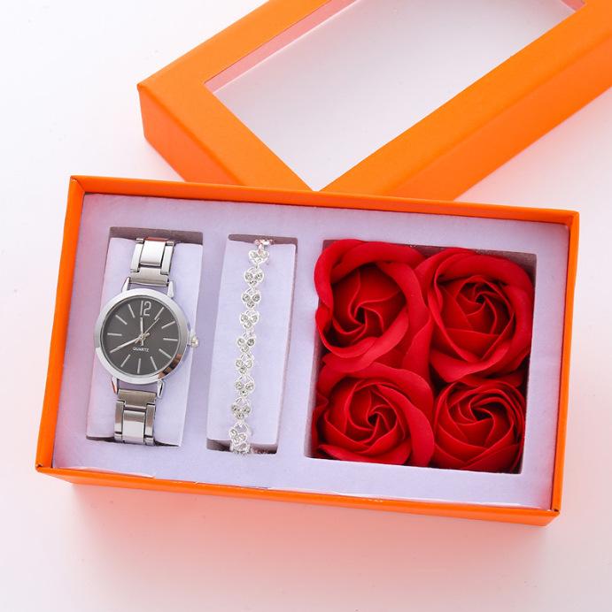 5Pcsset Gift Set Fashion Ladies Watch Women'S Watch Bracelet Watch Quartz Watch