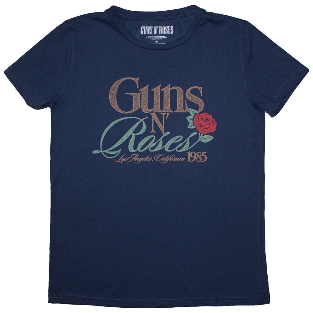 Guns N Roses Ladies Slim Fit TShirt California 1985 OFFICIAL NEW