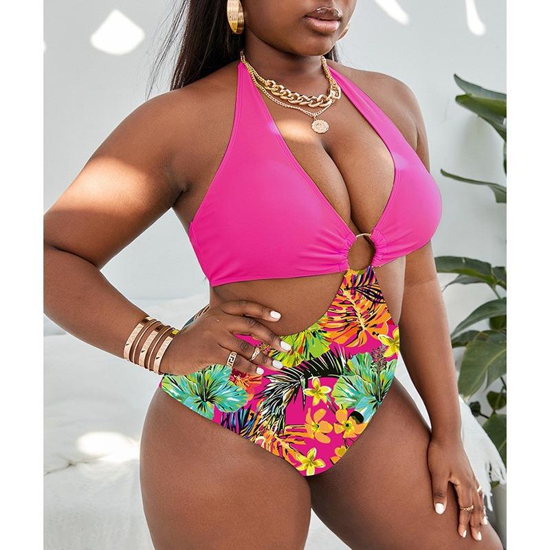 Women Bikini Fat Mm One-piece Plus-size Swimsuit Sexy High Waist Bathing Suit Beach Swimwear Female Summer Swimsuit