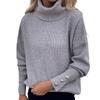 KOKKO женский свитер сплошной цвет воротник-стойка теплый осенний свитер с длинными рукавами для повседневной носки